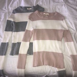 Grey and pink sweater shirt